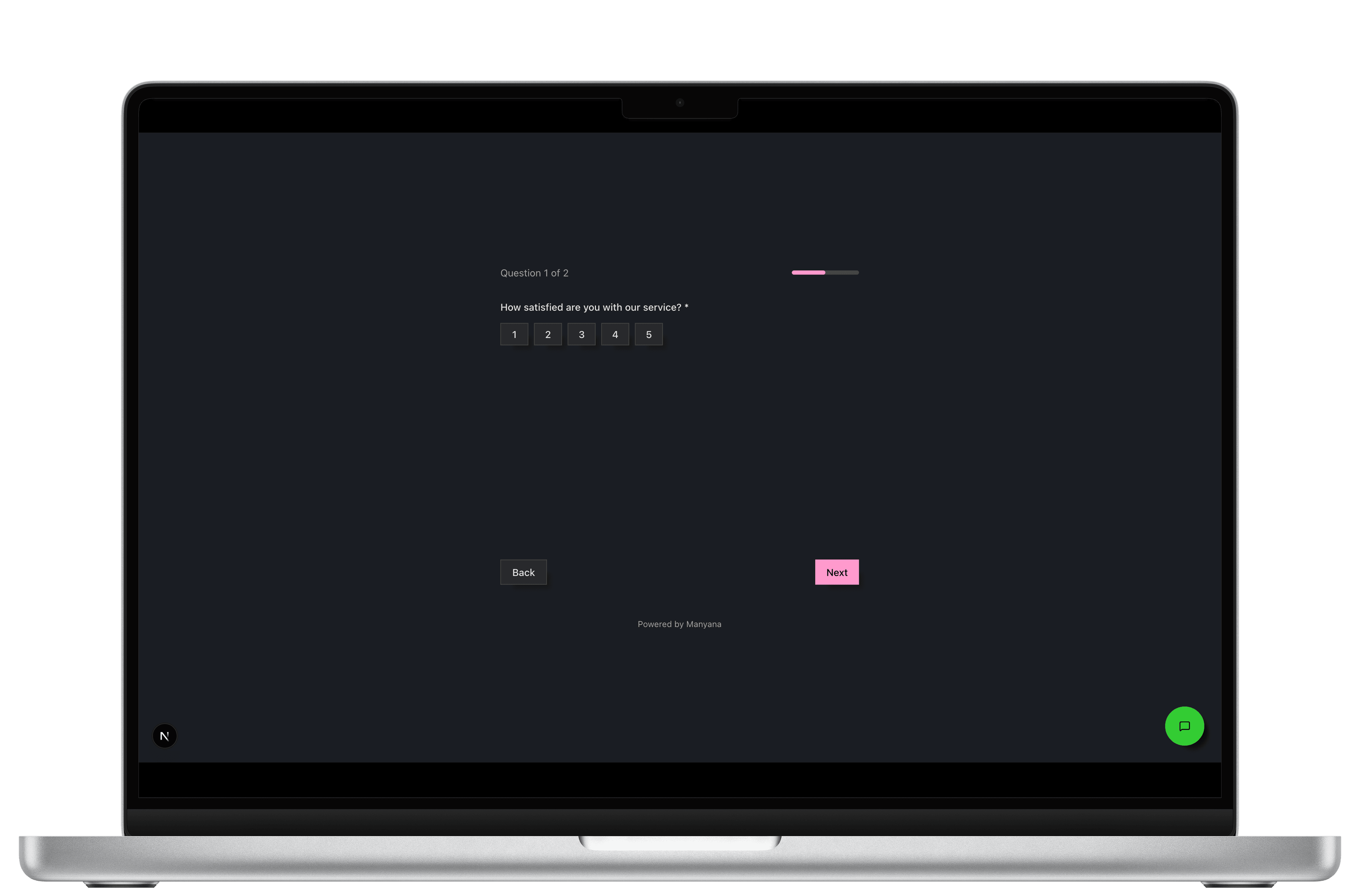Manyana dashboard on desktop